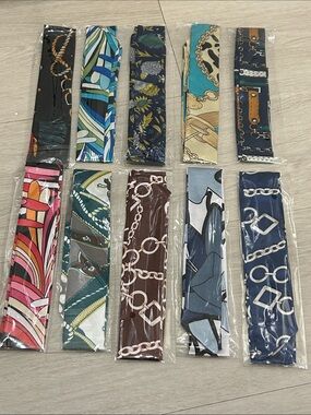 Purse Satin Scarf Set of 10 #18—Various Patterns and Colors